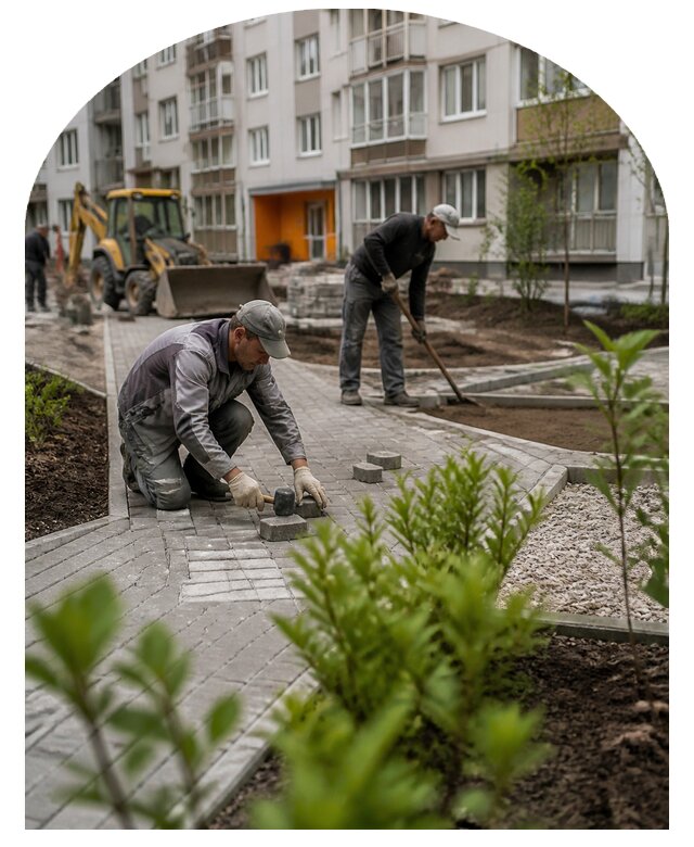 Благоустройство двора многоквартирного дома в Горячем Ключе