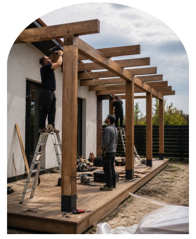 Профессиональный монтаж перголы на участке в Горячем Ключе